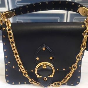 Coach black leather bag